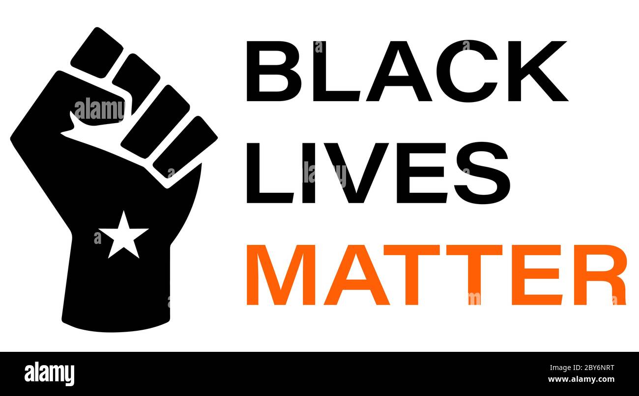 Black Lives Matter (BLM) ilustración gráfica para ser utilizada como cartel para crear conciencia sobre la desigualdad racial. Brutalidad policial y prejuicios contra Afr Ilustración del Vector