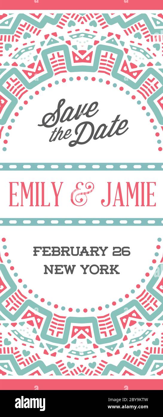 Diseño vectorial impresionante invitación de boda plantilla con Mandala o tema de Doodles. Ideal para Save the Date, Nochebuena, día de la Madre, día de San Valentín Imagen Vector de stock - Diseño vectorial impresionante invitación de boda plantilla con Mandala o tema de Doodles. Ideal para Save the Date, Nochebuena, día de la Madre, día de San Valentín Imagen Vector de stock -