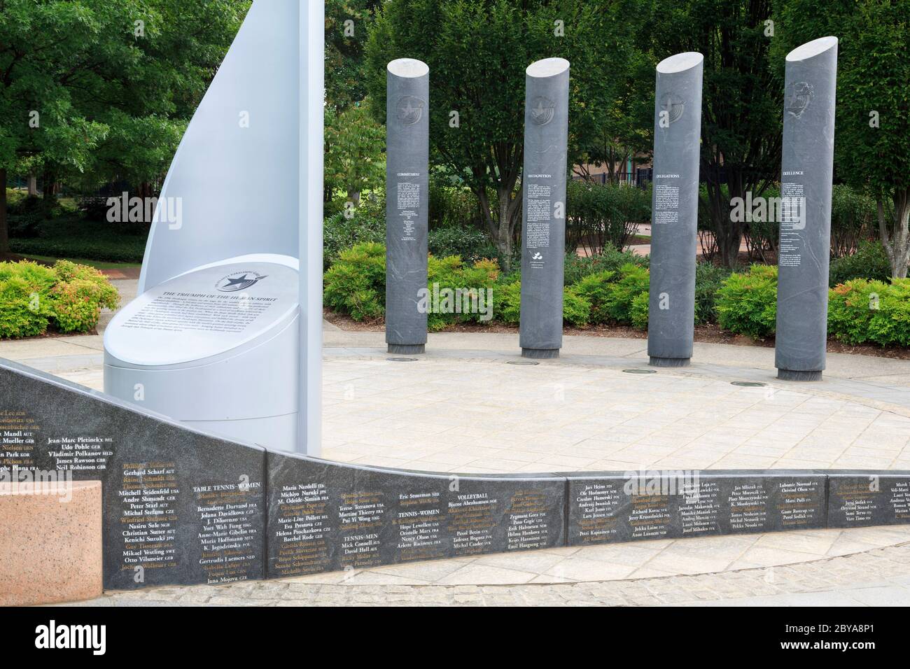 Monumento a los Juegos Paralímpicos, Parque Olímpico Centennial, Atlanta, Georgia, EE.UU Foto de stock