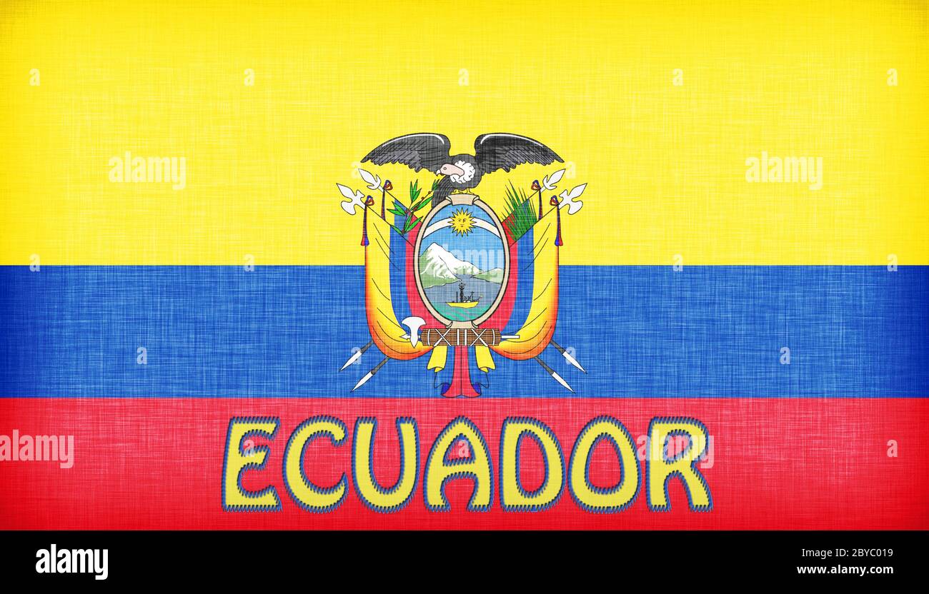 Bandera de lino de Ecuador Fotografía de stock - Alamy