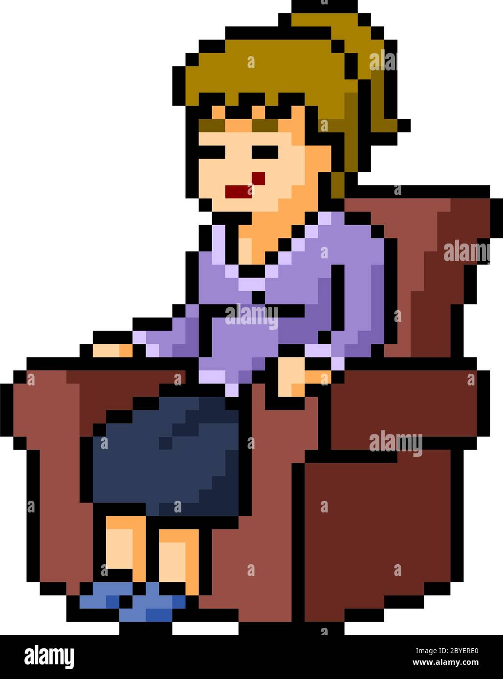 vector pixel art sofá sentarse dibujos animados aislados Imagen Vector de  stock - Alamy