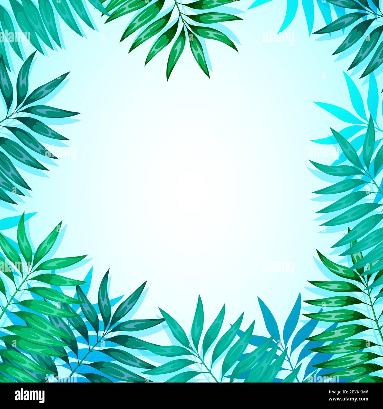 Marco de coloridas hojas tropicales. Concepto de la selva para el diseño de  invitaciones, tarjetas de felicitación y fondos de pantalla Imagen Vector de  stock - Alamy