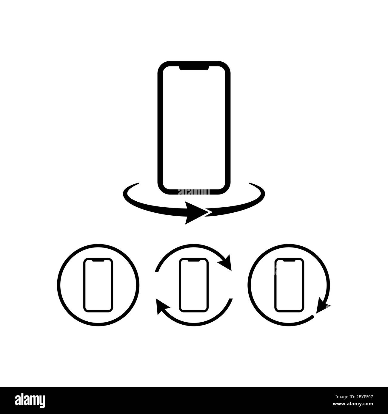 Gire el conjunto de iconos del smartphone o el teléfono móvil 360 grados. Rotación de la pantalla móvil sobre fondo blanco aislado. EPS 10 vector Imagen Vector de stock - Alamy Gire el conjunto de iconos del smartphone o el teléfono móvil 360 grados. Rotación de la pantalla móvil sobre fondo blanco aislado. EPS 10 vector Imagen Vector de stock - Alamy