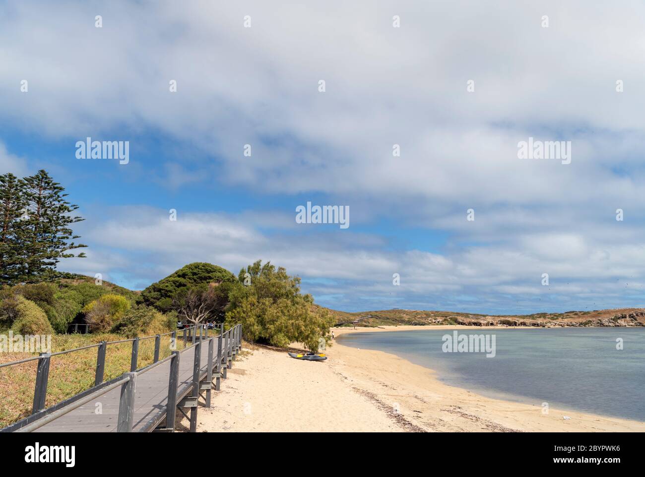 Playa en Penguin Island, Rockingham, Australia Occidental, Australia Foto de stock
