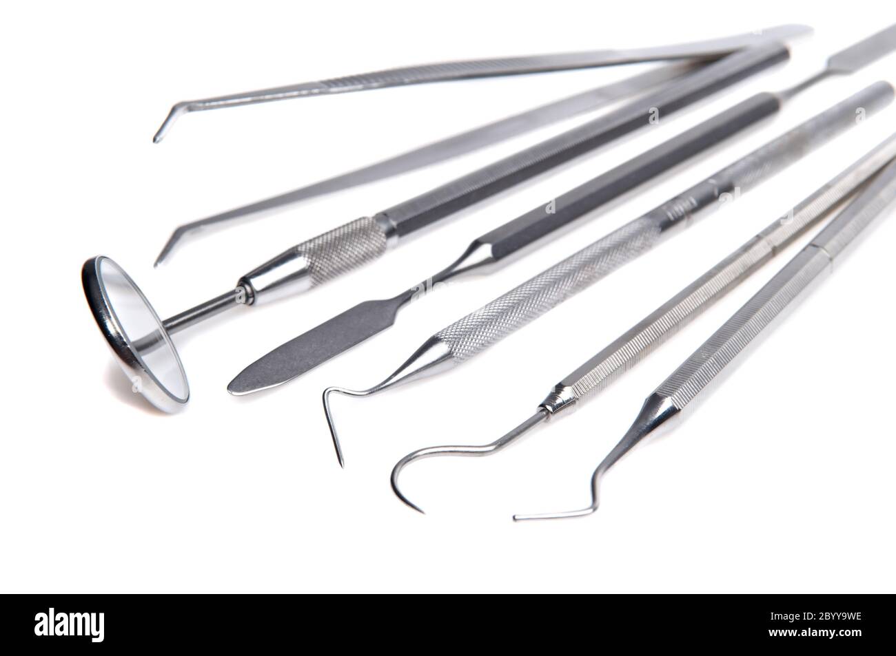 Conjunto de instrumentos de cuidados dentales Foto de stock
