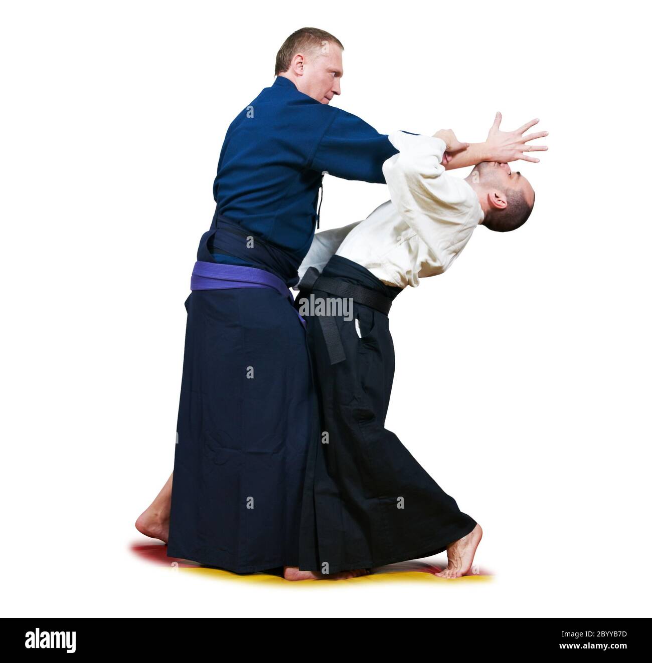 Gorjón de dos combatientes del jujitsu Foto de stock
