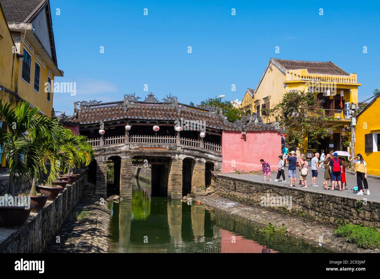 Chùa Cầu Hội An Quảng Nam, Puente cubierto japonés, ciudad vieja, Hoi An, Vietnam, Asia Foto de stock