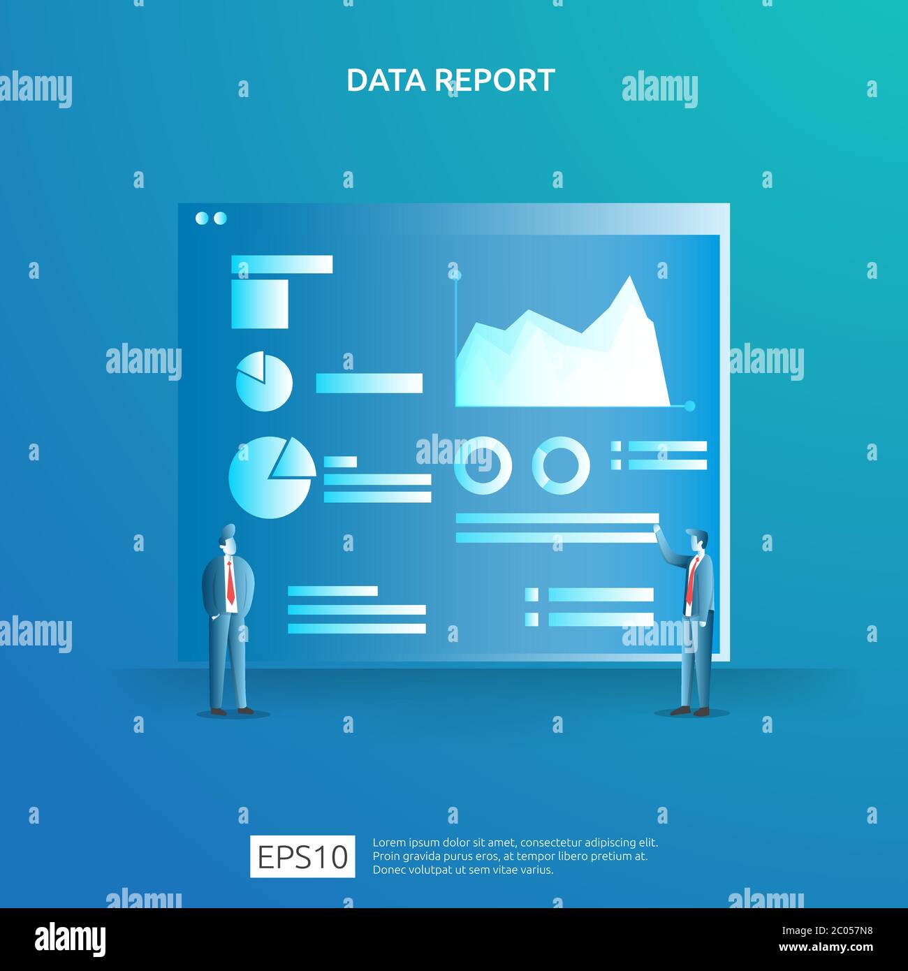 Datos gráficos digitales para análisis SEO y estratégico con carácter. Información estadística, informe de auditoría financiera, investigación de marketing Ilustración del Vector