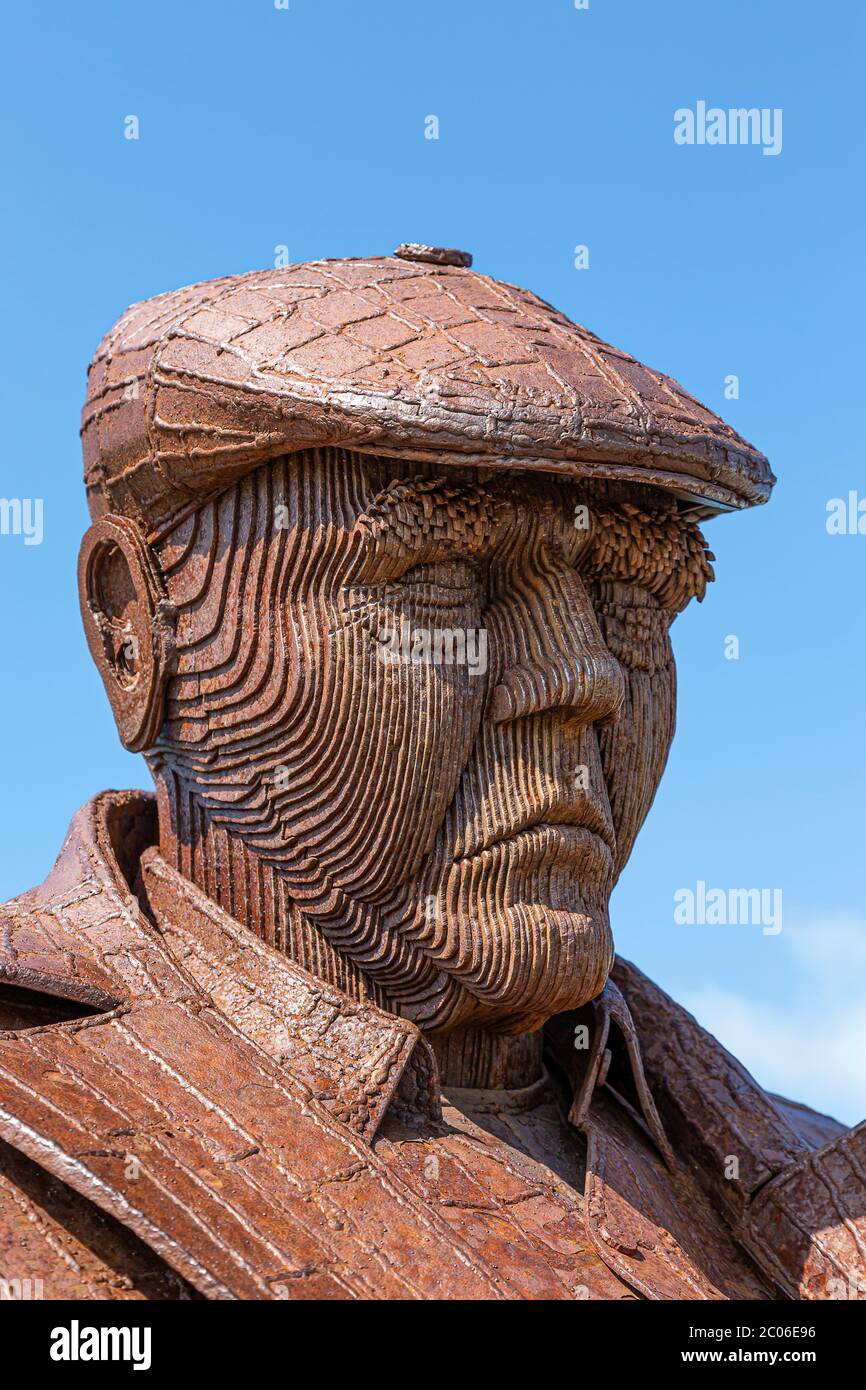 Freddie Gilroy y la estatua de los estranguladores de Belsen Scarborough Foto de stock