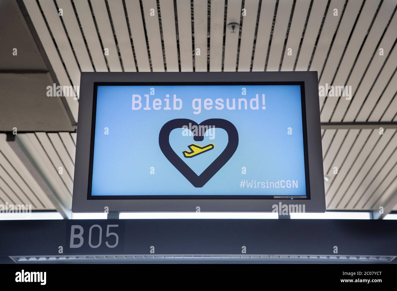 Nahezu vollständiges Erliegen des Personenflugverkehrs im Zusammenhang mit der Corona-Kise am Flughafen Köln/Bonn. Köln; 07.04.2020 Foto de stock