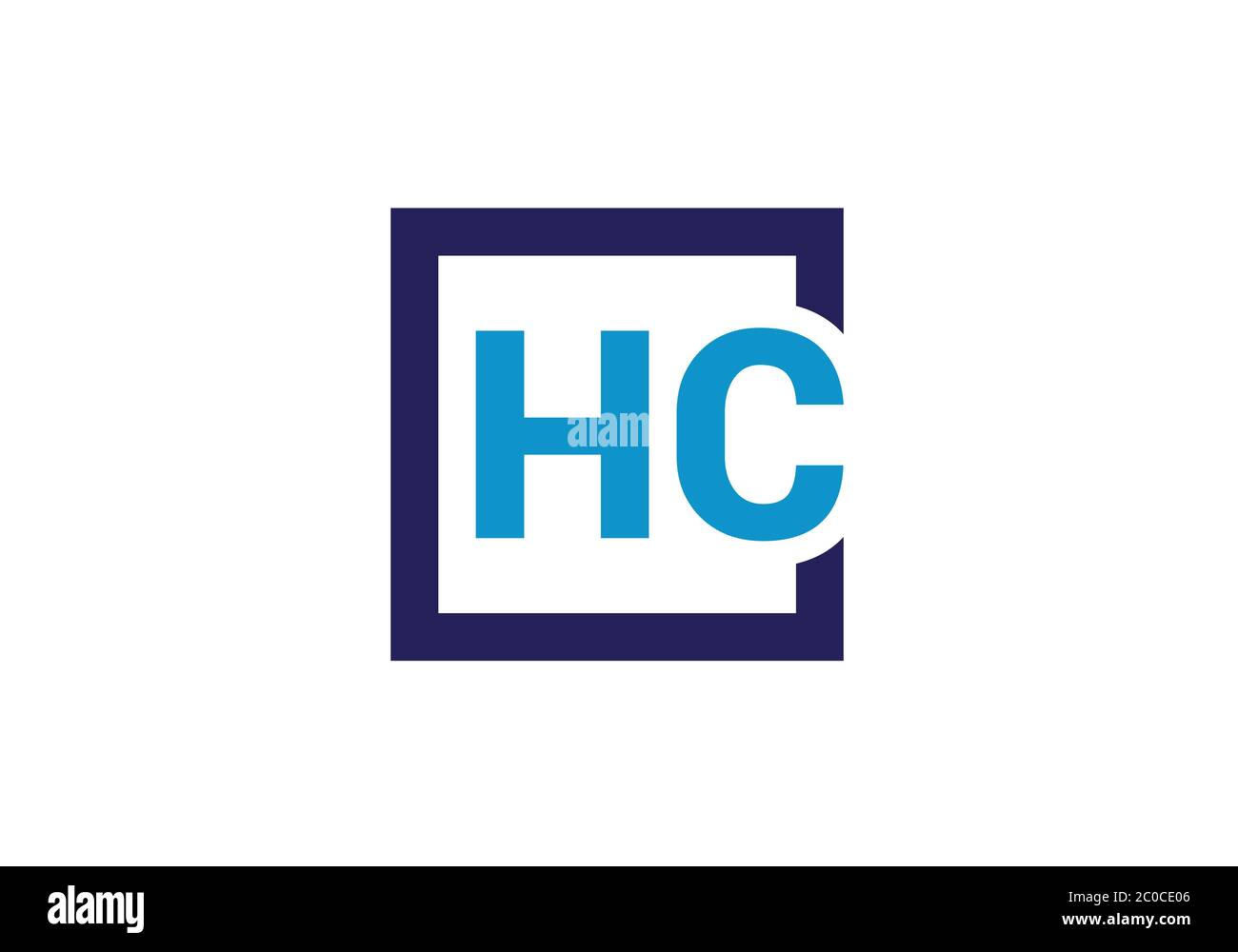 Plantilla de vectores de diseño de logotipo H C de la letra del ...