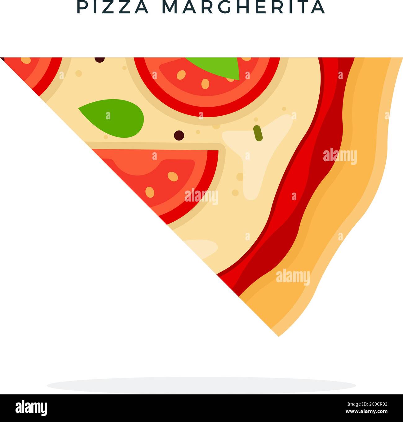 Rebanada de margarita pizza vector plano aislado Ilustración del Vector