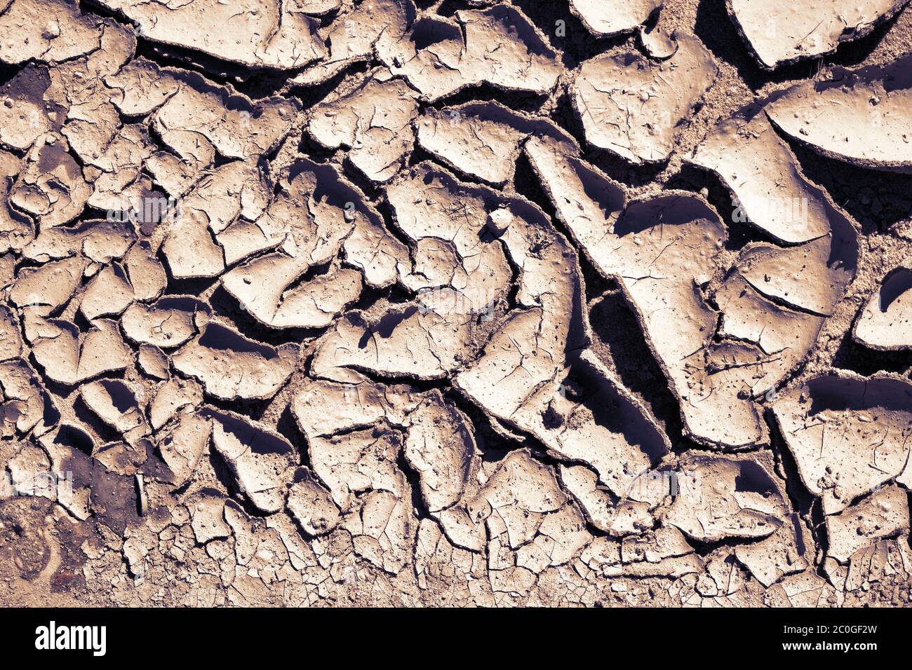 Grietas en el suelo de arcilla seca Foto de stock