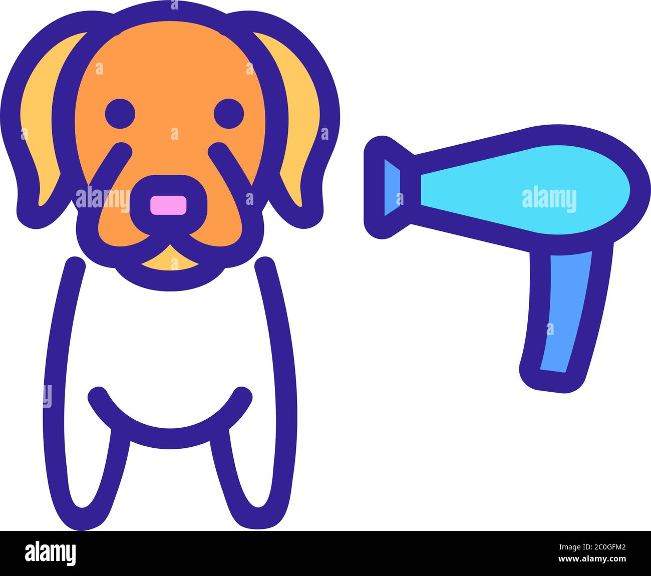 perro secador de pelo icono vector ilustración Imagen Vector de