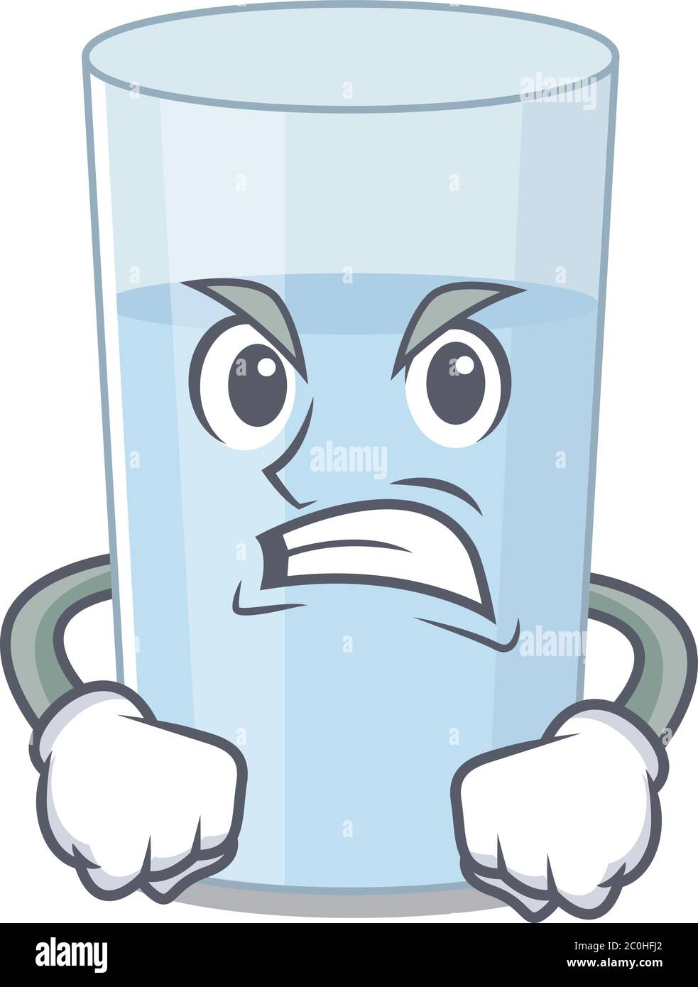 Una imagen de dibujos animados de un vaso de agua que muestra una cara  enojada Imagen Vector de stock - Alamy