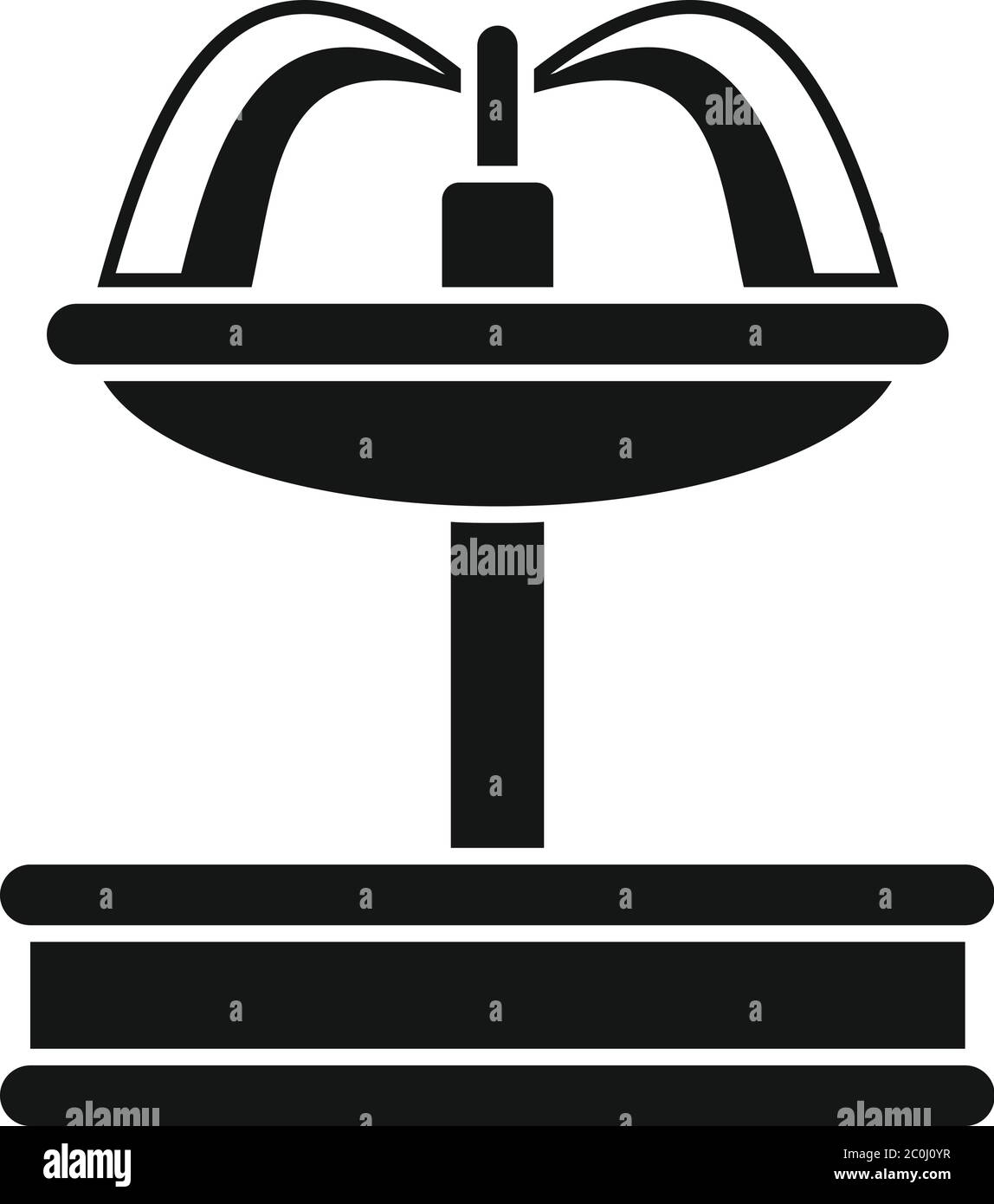 Cuenco agua potable icono fuente. Ilustración simple de cuenco fuente