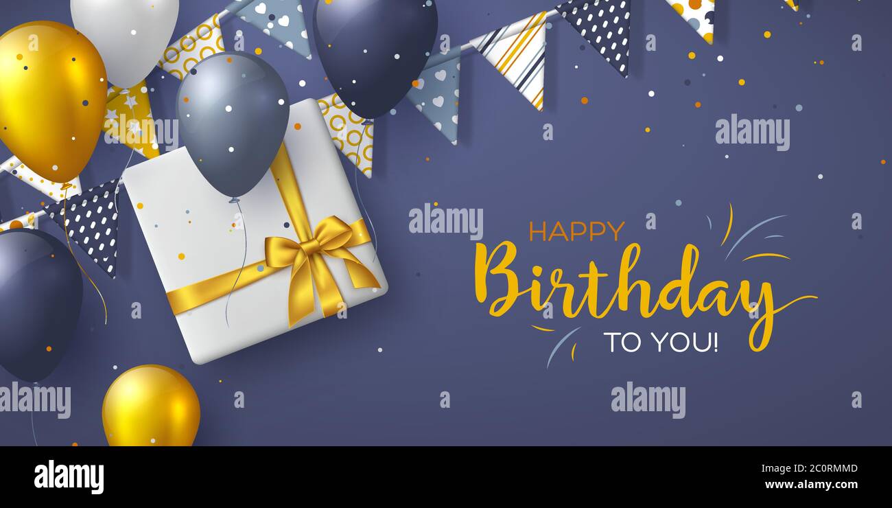 Diseño de felices fiestas de cumpleaños para tarjetas de felicitación  Imagen Vector de stock - Alamy