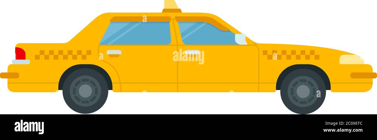 Coche de pasajeros para trabajar en un taxi vector icono plano aislado Ilustración del Vector