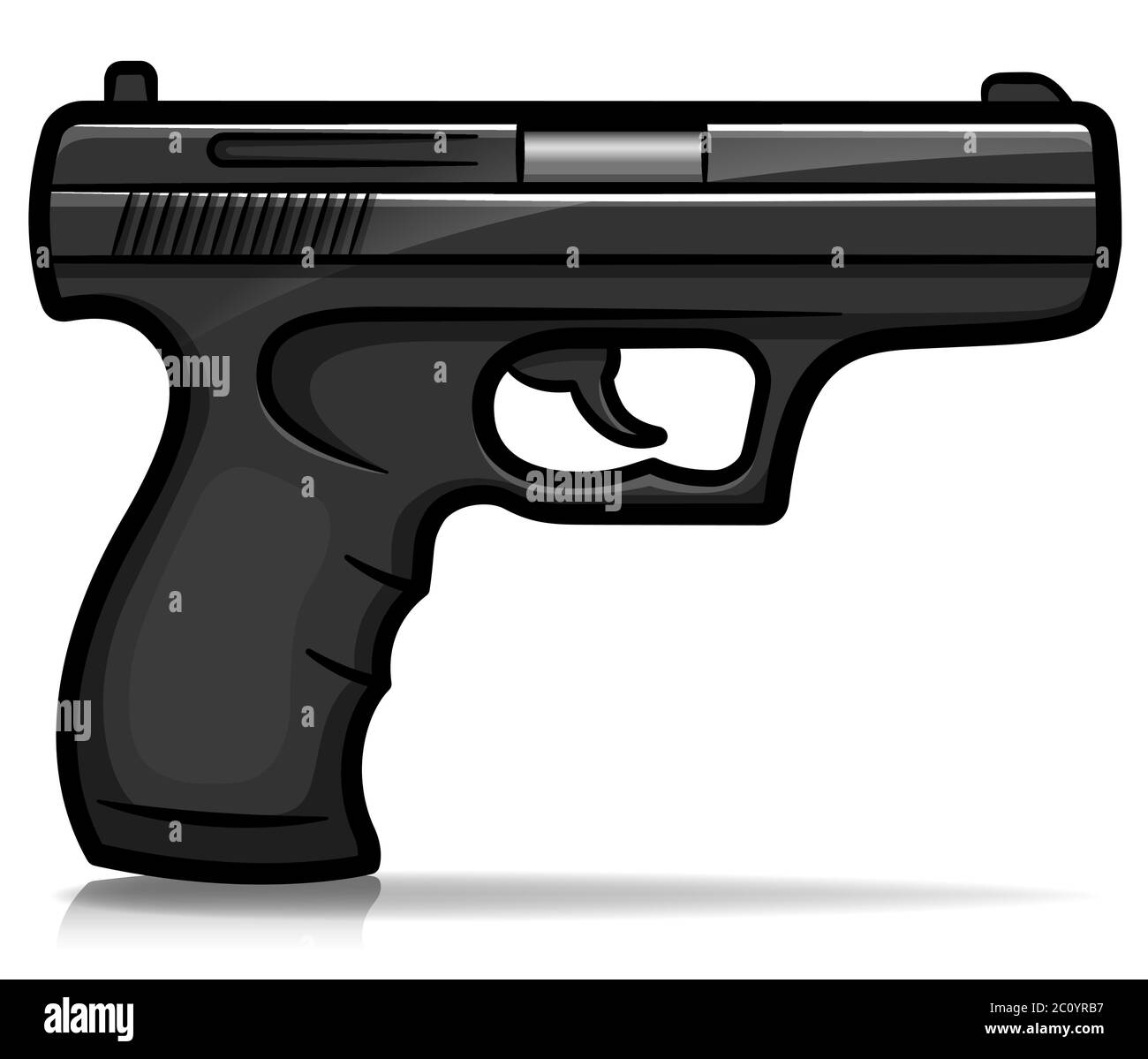 Pistola de revólver foto-realista de oro en estilo occidental aislado sobre  blanco Imagen Vector de stock - Alamy