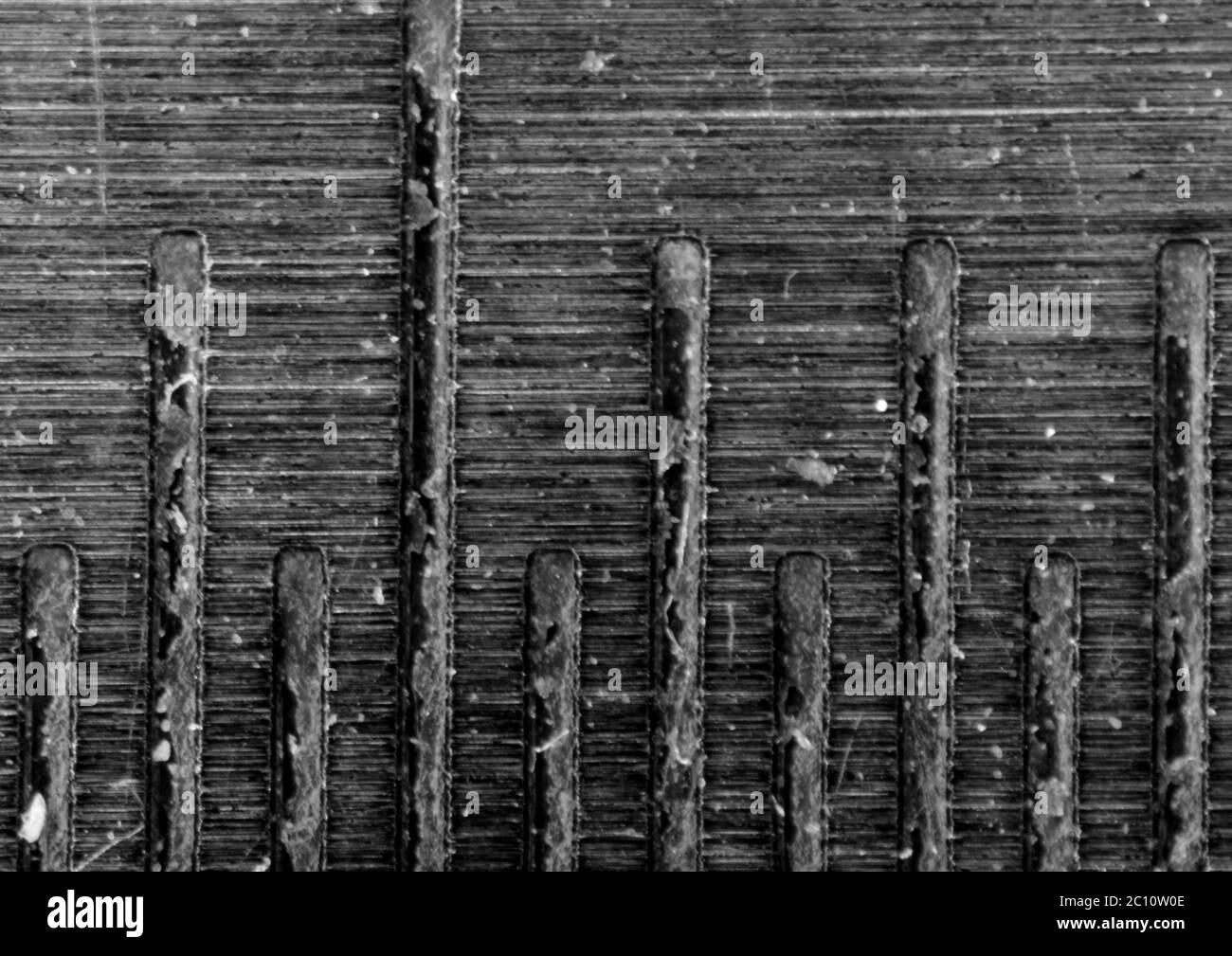 Closeup macro fotografía, resumen antecedentes, de dividir una línea de metal, de 5 mm. Foto de stock