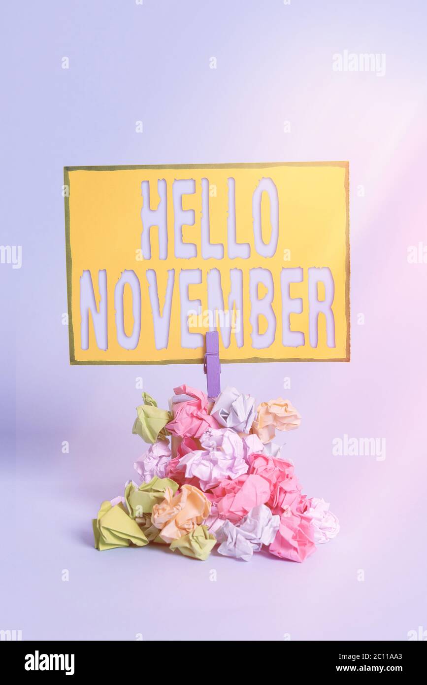 Signo De Texto Que Muestra Hello November Foto De Negocios Que Muestra El Saludo Utilizado Al 1065