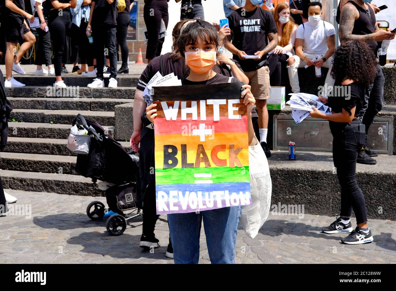 Vidas negras son una protesta importante en Basilea, Suiza. Foto de stock