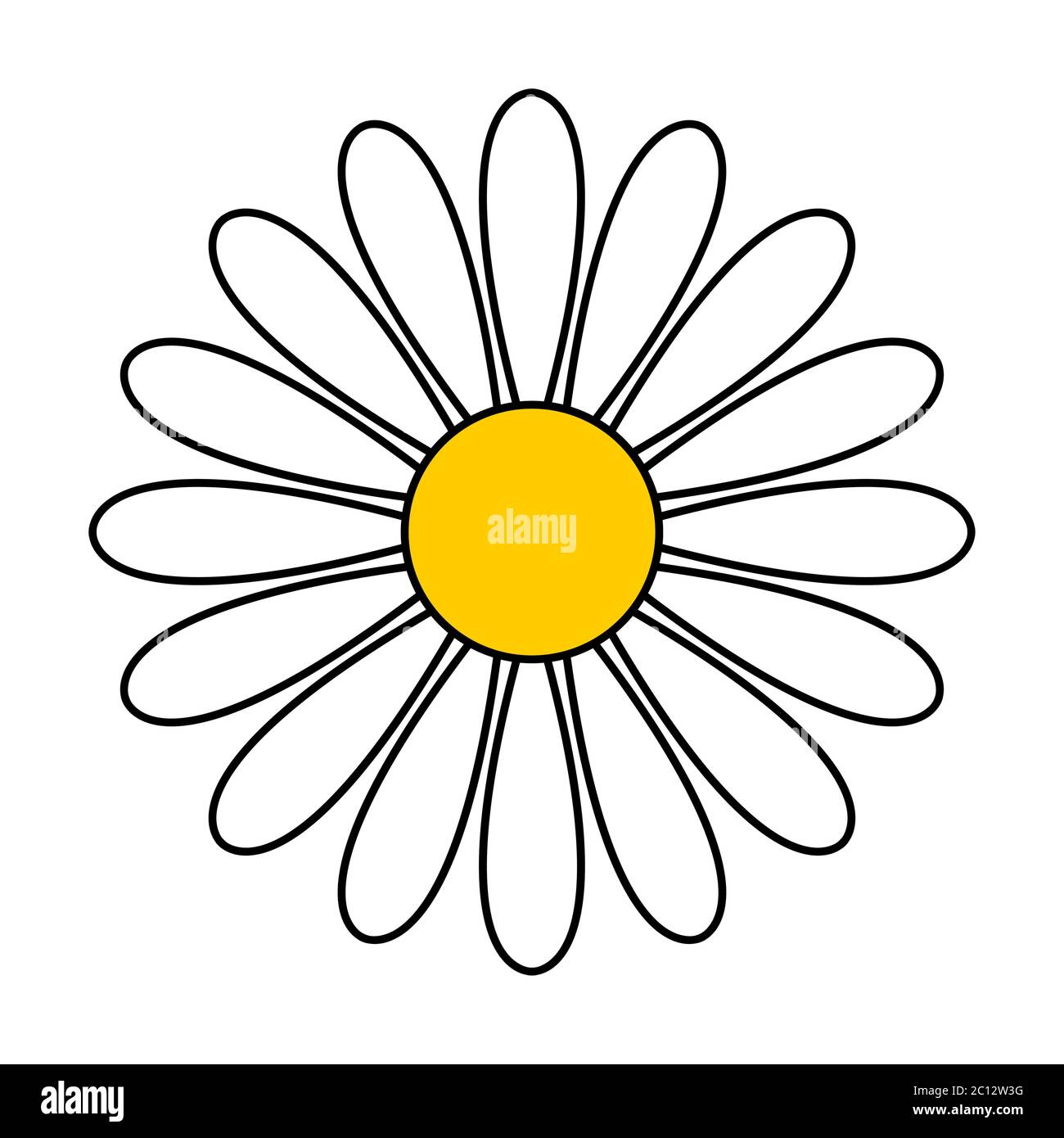 Flor de margarita estilizada. Imagen vectorial Imagen Vector de stock