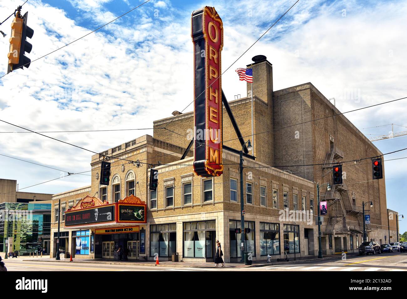 Memphis, TN, USA - 24 de septiembre de 2019: El Teatro Orpheum en South Main y Beale Street fue construido en 1928 y está en el Registro Nacional de Histor Foto de stock