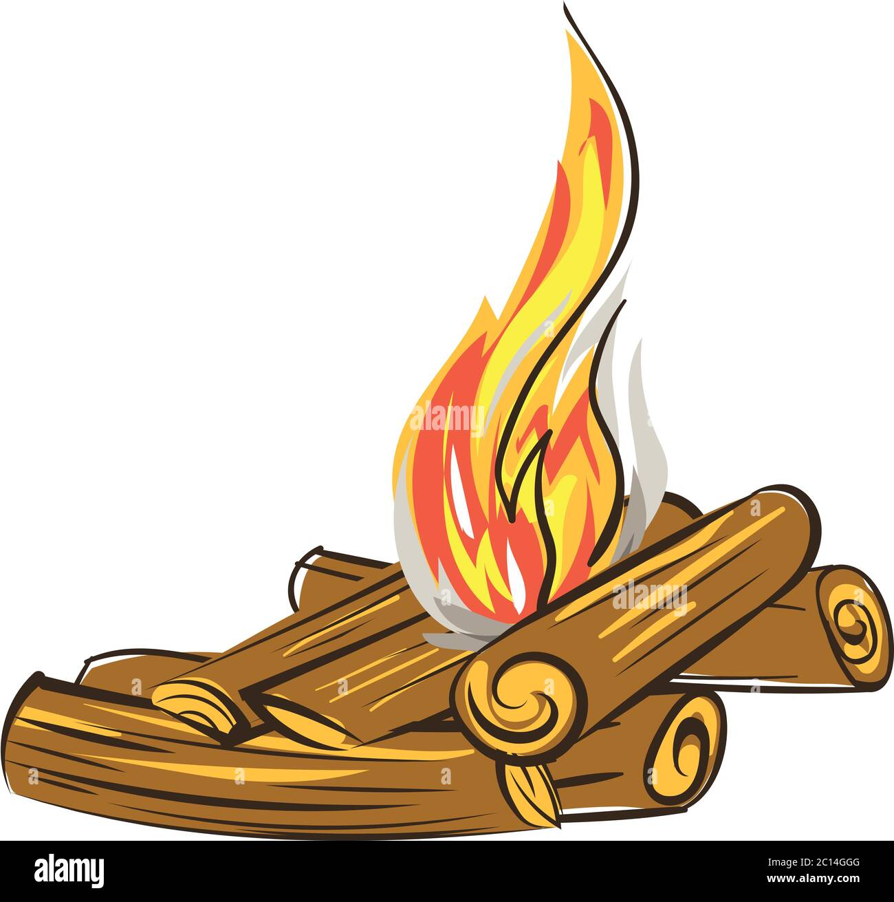 Icono De Fogata De Verano Dibujo Animado De Verano Icono De Vector Fogata Para Diseno Web Aislado Sobre Fondo Blanco Imagen Vector De Stock Alamy