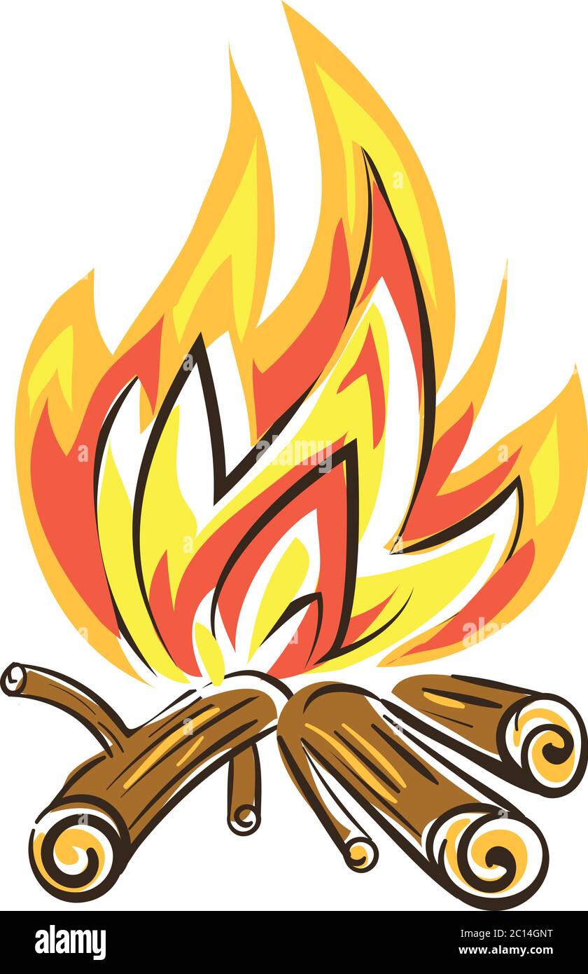 Icono de fogata. Dibujo animado de fuego de fuego de fuego icono vector  para diseño web aislado sobre fondo blanco Imagen Vector de stock - Alamy