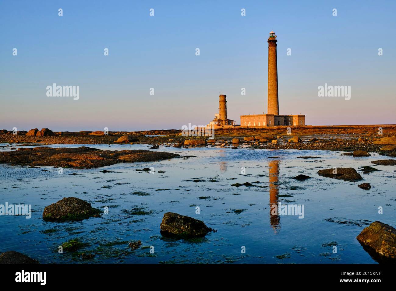 Francia, Normandía, departamento de la Mancha, Cotentin, Gatteville-le-Phare o Gatteville-Phare, el faro de Gatteville o faro de Gatteville-Barfl Foto de stock