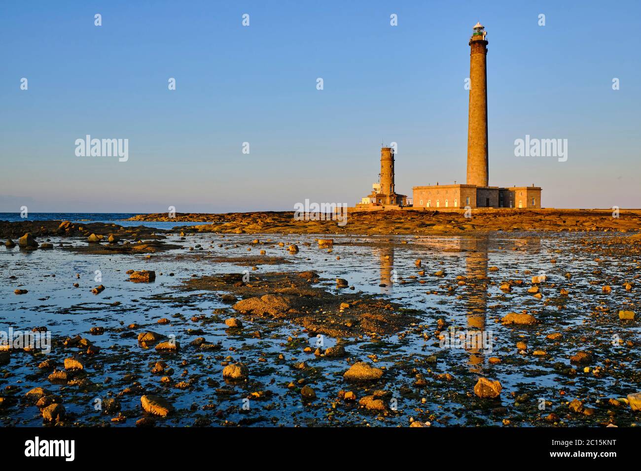 Francia, Normandía, departamento de la Mancha, Cotentin, Gatteville-le-Phare o Gatteville-Phare, el faro de Gatteville o faro de Gatteville-Barfl Foto de stock