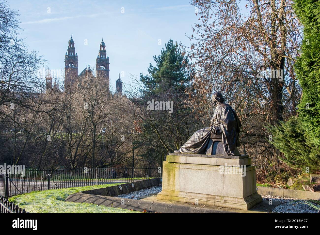 Estatua de Lord Joseph Lister, Parque Kelvingrove, Glasgow, Escocia Foto de stock