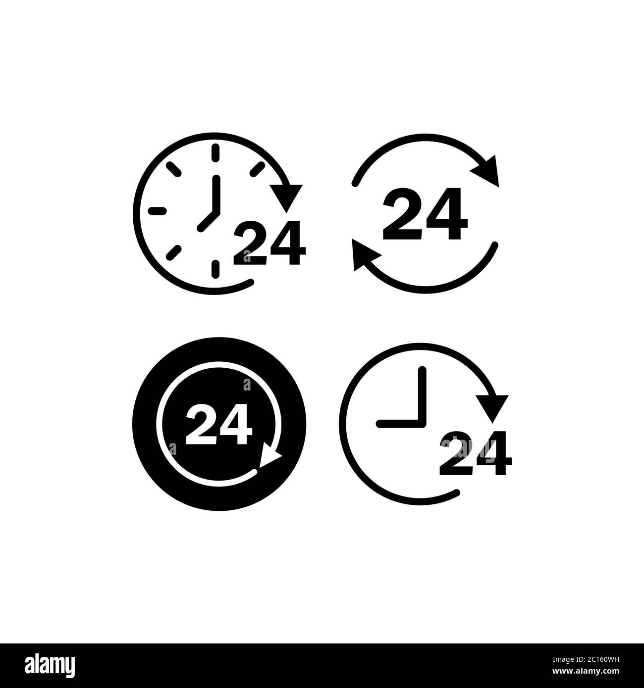 24 Iconos De Horas Vector Sobre Fondo Blanco Aislado Eps 10 Imagen Vector De Stock Alamy 3423