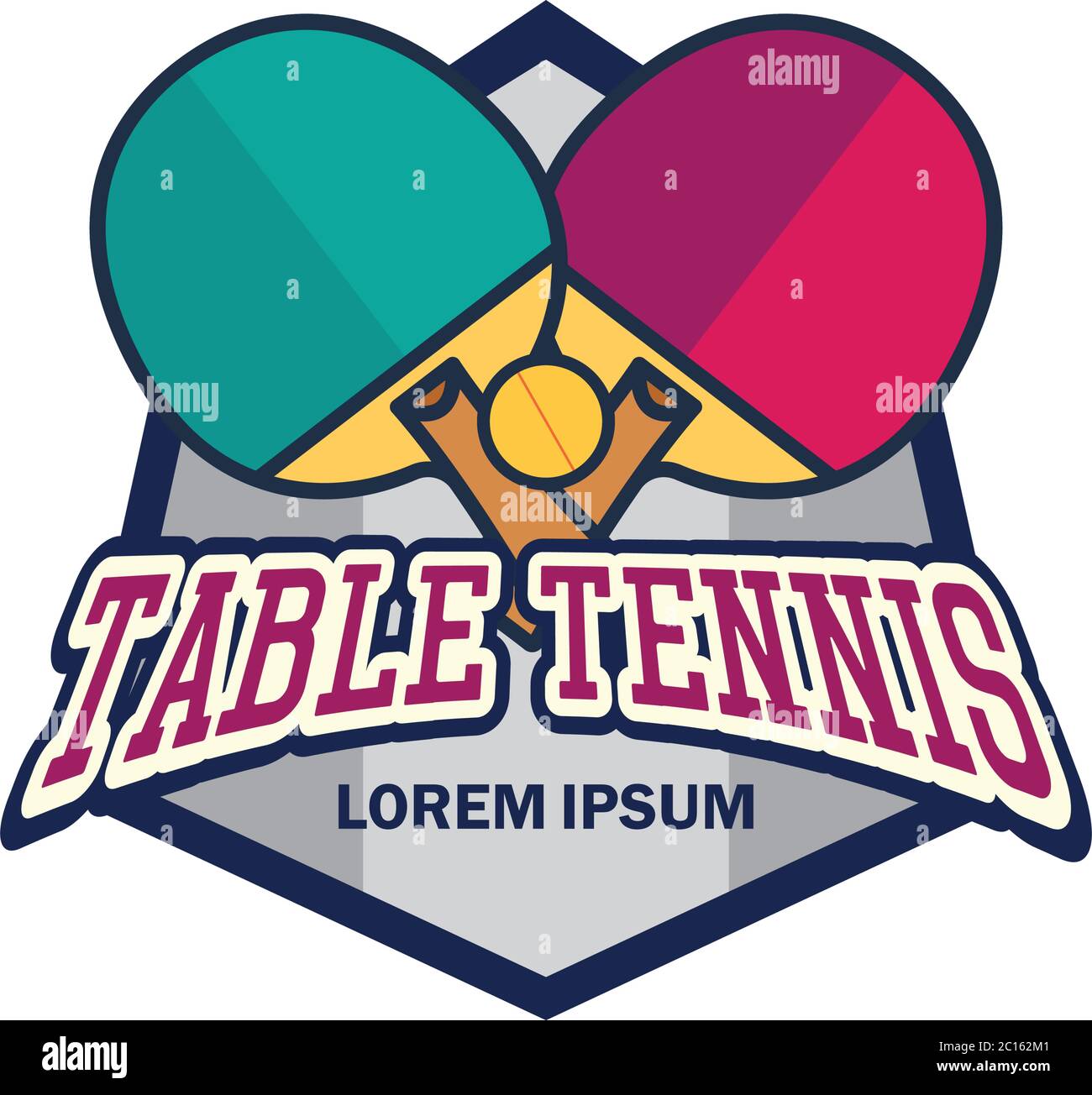 tenis de mesa ping pong logo con espacio de texto para su eslogan /  etiqueta de línea, vector ilustración Imagen Vector de stock - Alamy