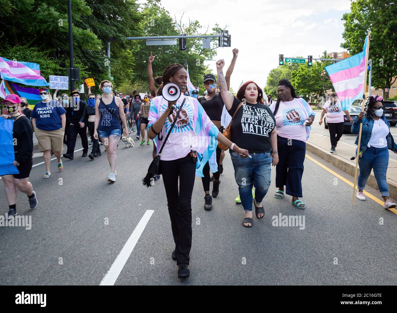 13 de junio de 2020. Roxbury, MA. Miles de personas se reunieron en Franklin Park para una vigilia para crear conciencia sobre los derechos de género negros y recaudar dinero para el Foto de stock
