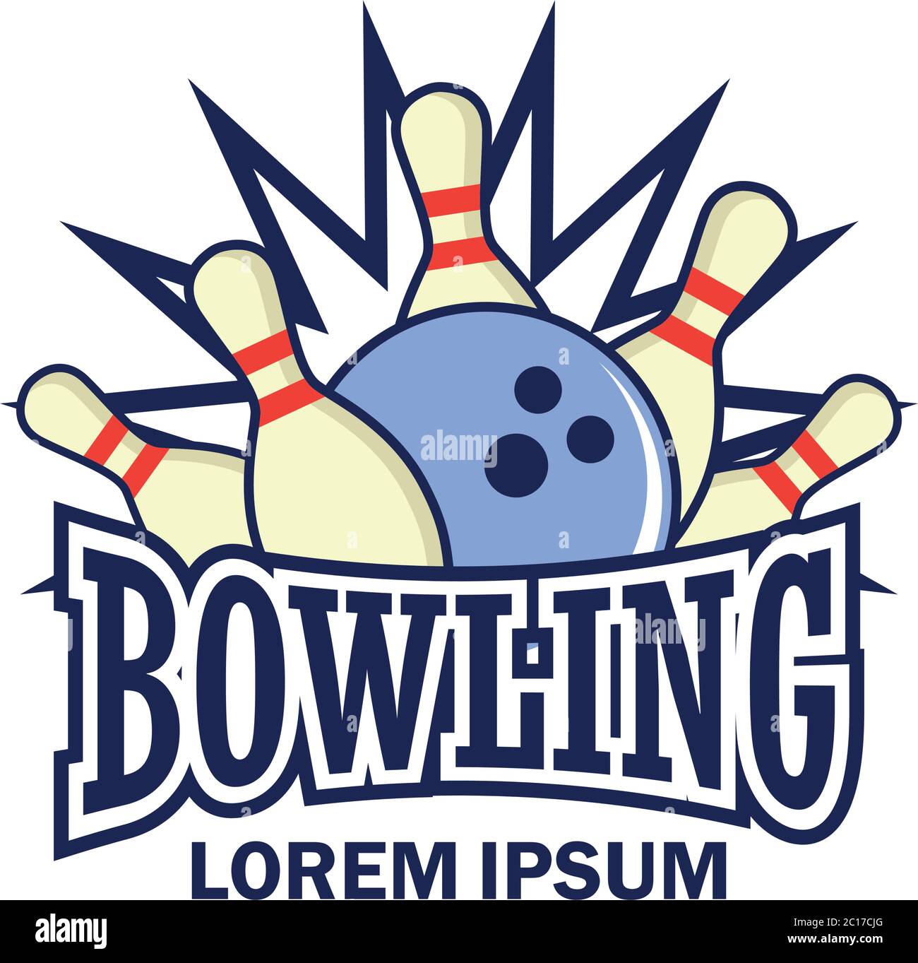 logotipo de bowling con espacio de texto para su eslogan / etiqueta de