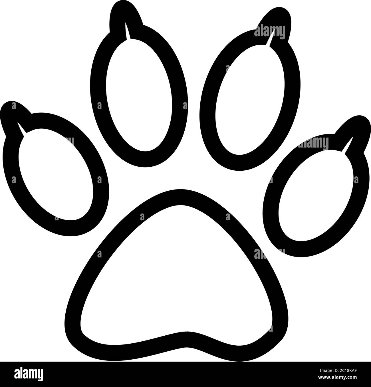 Icono de línea Paw en estilo plano Vector para aplicaciones, interfaz de usuario, sitios Web. Icono negro ilustración vectorial Ilustración del Vector