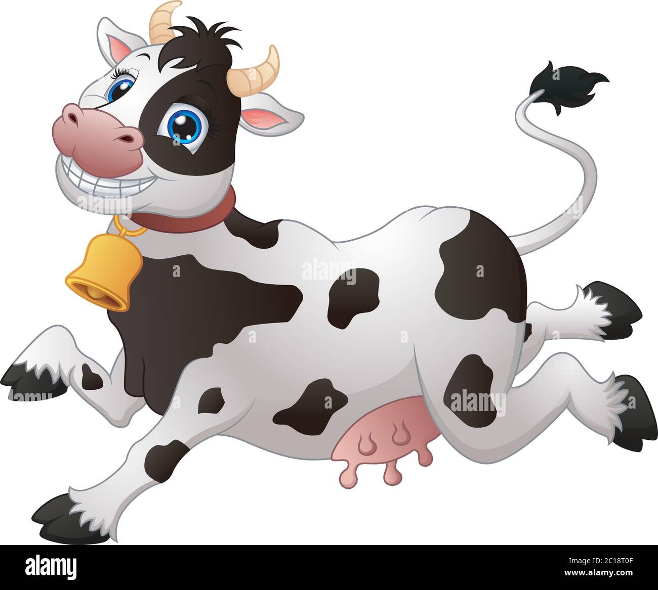 Ilustración de la vaca de dibujos animados felices Imagen Vector de stock -  Alamy