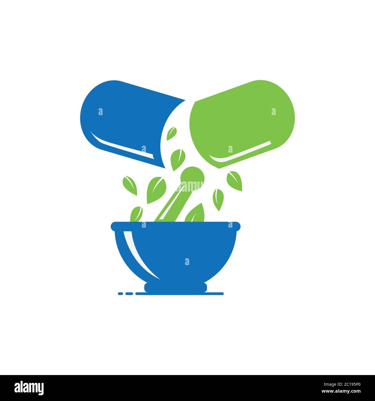 Naturaleza salud medicina herbaria farmacia logotipo diseño imagen vector plantilla Ilustración del Vector