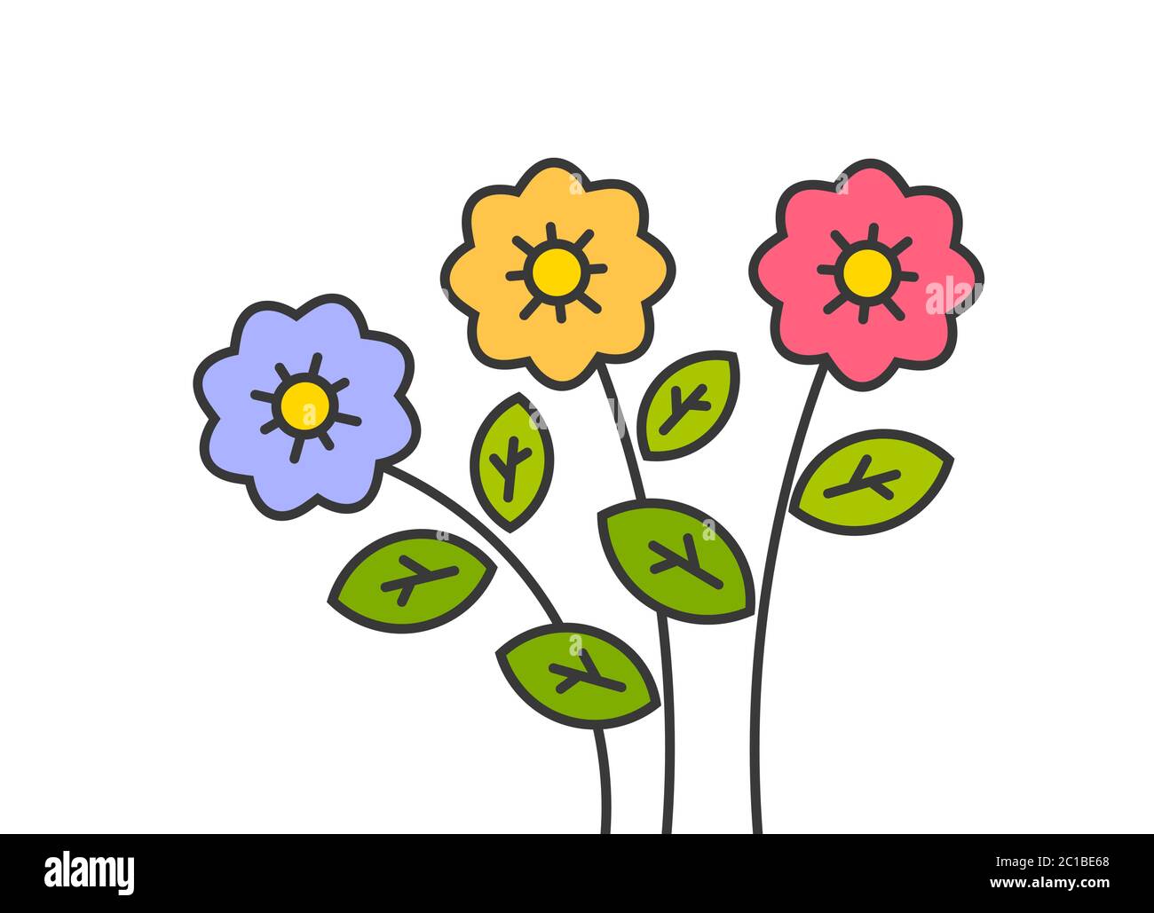 icono de dibujos animados de flores de colores azules 5545806 Vector en  Vecteezy