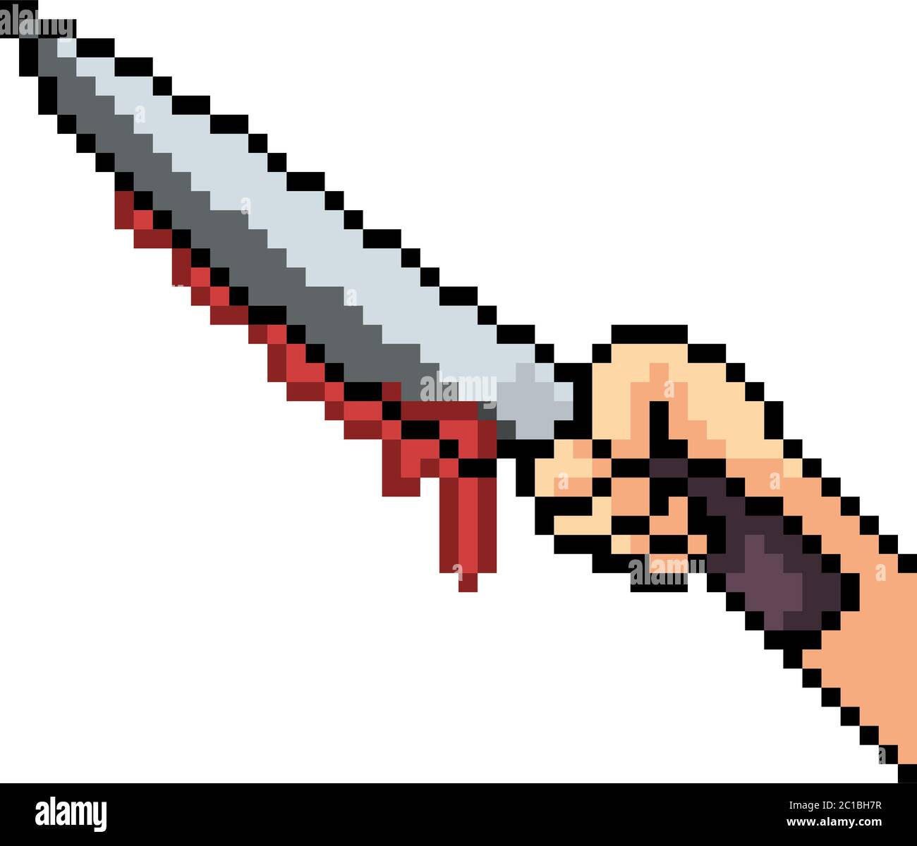 vector pixel arte cuchillo asesino dibujos animados aislados Imagen Vector  de stock - Alamy