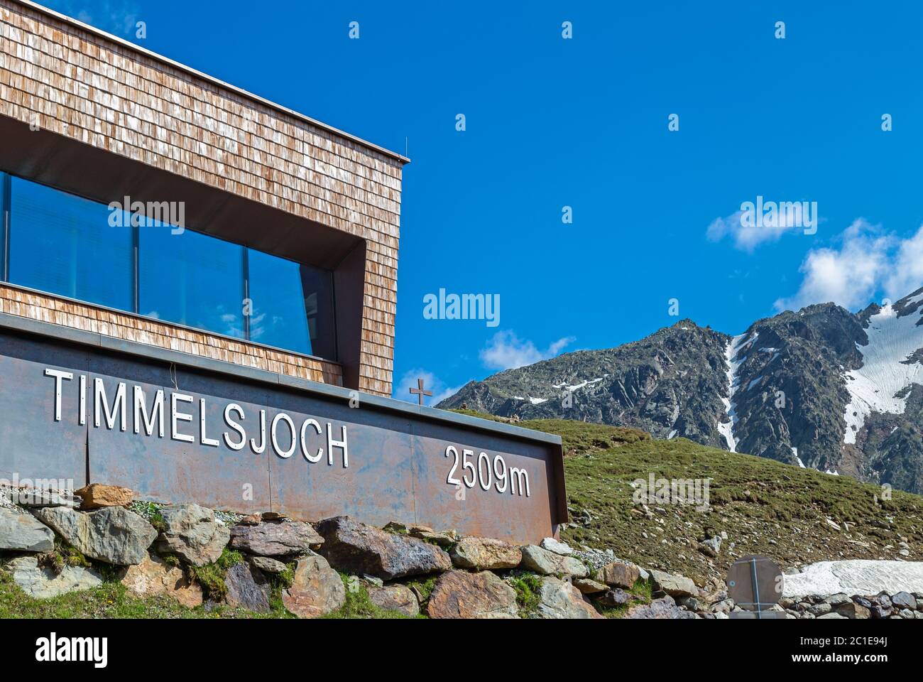 En el Timmelsjoch entre Austria e Italia Foto de stock