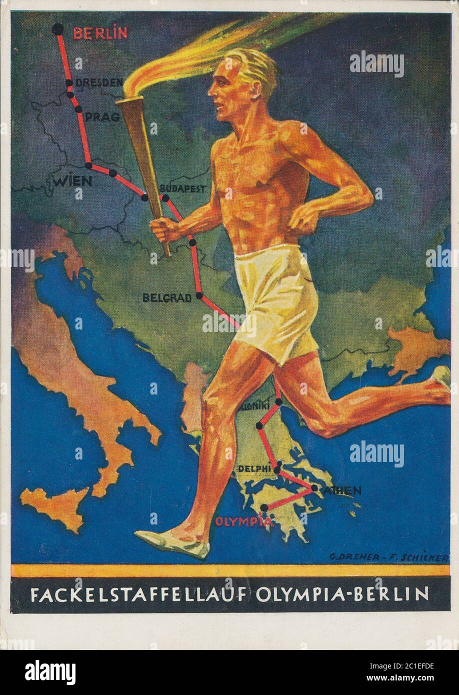 Los Juegos Olímpicos de 1936, oficialmente conocidos como los Juegos de la XI Olimpiada (en alemán: Spiele der XI Olympiade), fue un evento internacional multideportivo Foto de stock