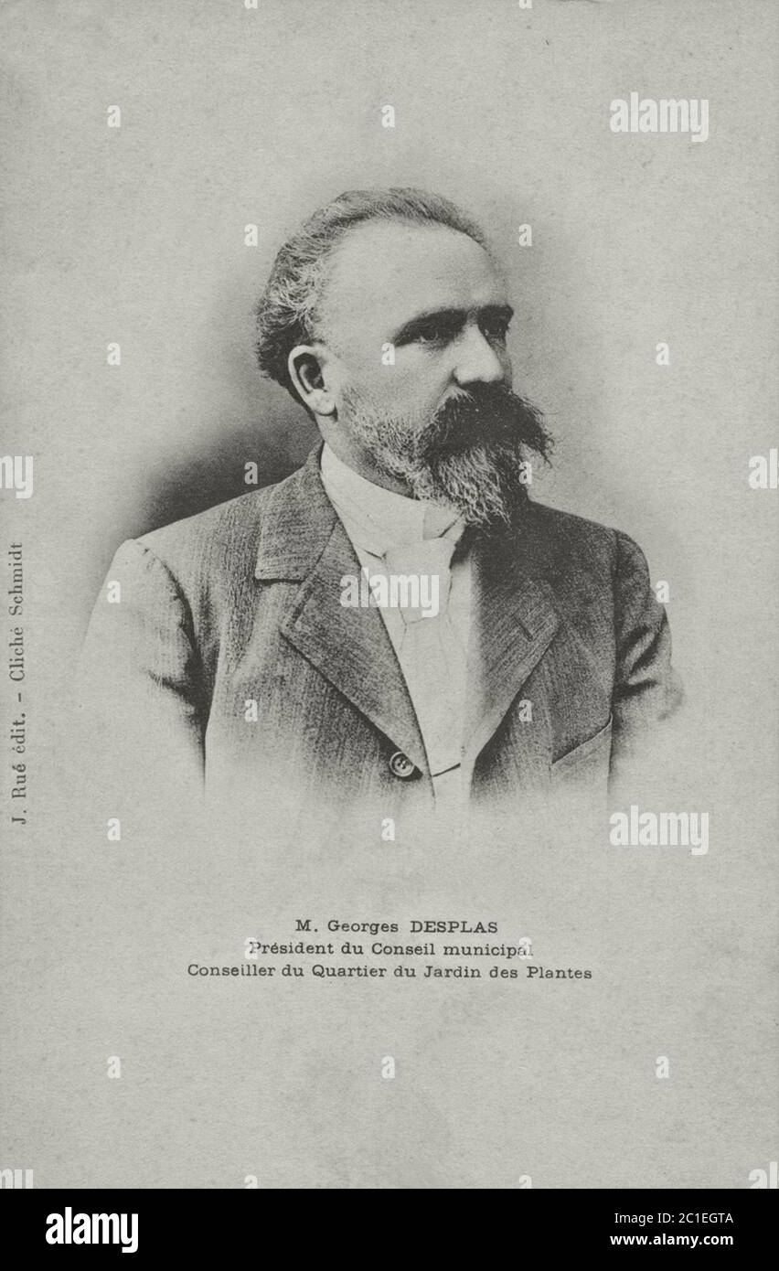 Georges Desplas (1856 – 1922) fue un político francés. Fue miembro de la Cámara de Diputados de 1906 a 1919. También sirvió como el Minis Foto de stock