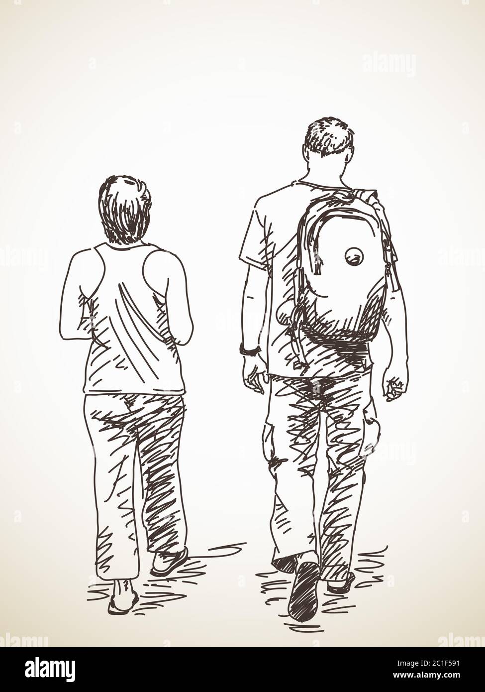 Pareja caminando vista trasera croquis vectorial dibujo a mano ilustración Imagen Vector de stock - Alamy Pareja caminando vista trasera croquis vectorial dibujo a mano ilustración Imagen Vector de stock - Alamy