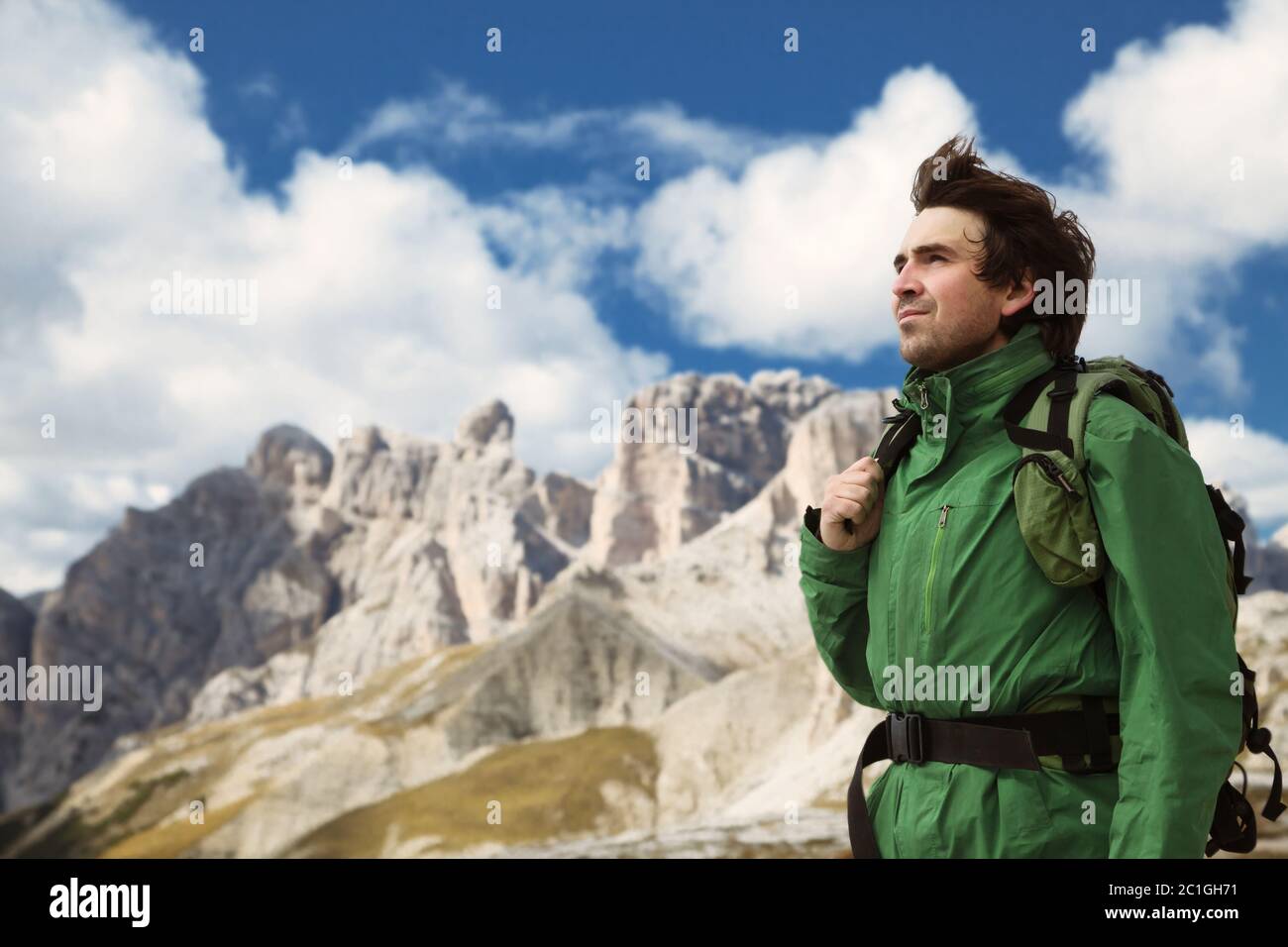 Trekking en los Dolomitas, Italia Foto de stock