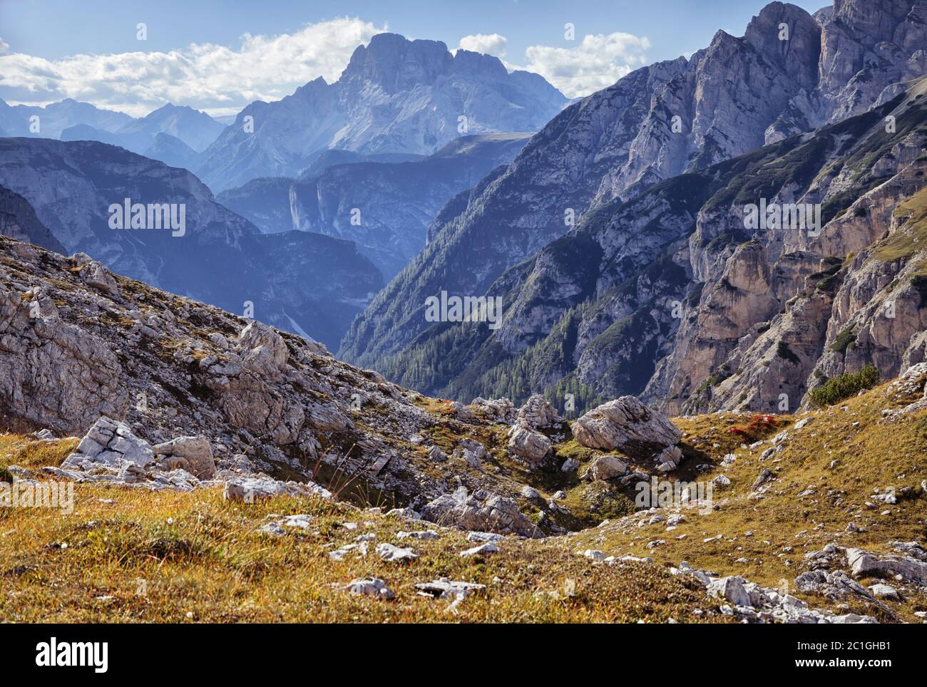 Paisaje de las montañas Dolomitas Foto de stock