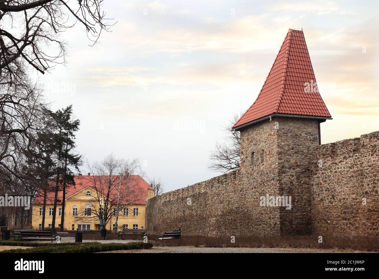 Fortificación municipal en Swiebodzice Foto de stock