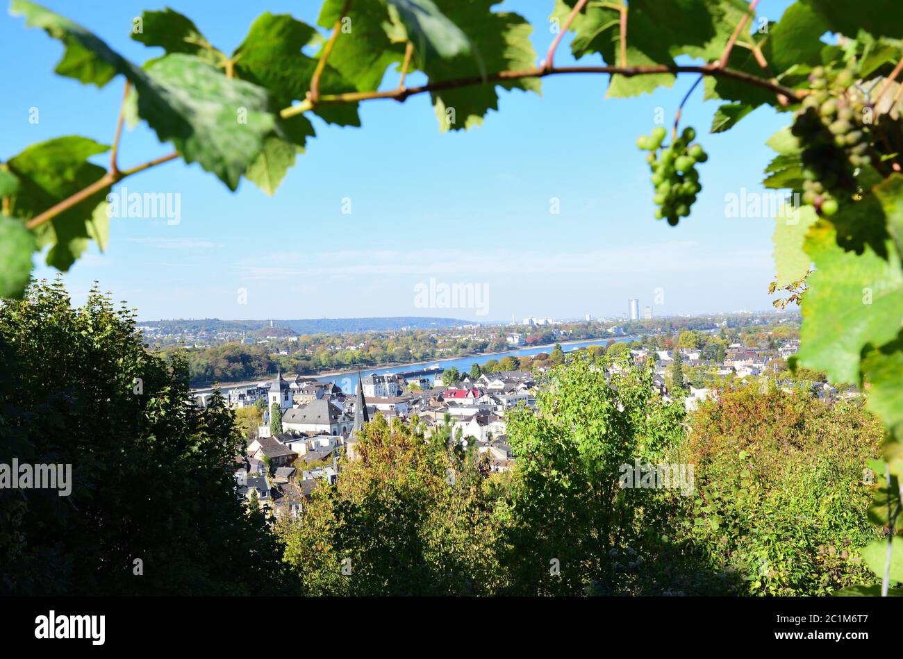 Vista del Rin desde el Castillo de Drachenburg Foto de stock